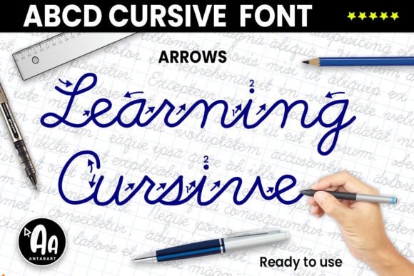 Abcd Cursive Arrows: A Warm, Teachable Script Font for Handmade Labels & Printables