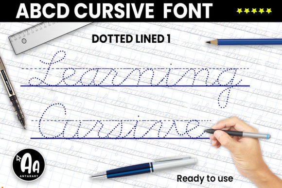 Abcd Cursive Dotted Lined1: A Handwritten Font That Feels Human