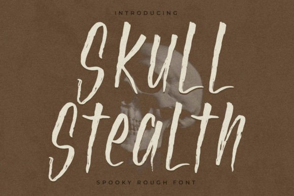 Skull Stealth: A Spooky-Rough Script Font for Editorial Mood
